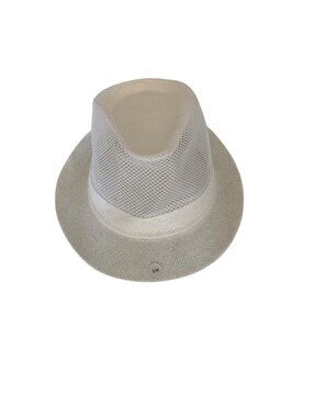 Westend White Mesh Fedora Hat S/M Breathable Lightweight